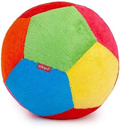Pikipo Multicolor Stuffed Soft Ball with Rattle Sound (Medium, 15cm)