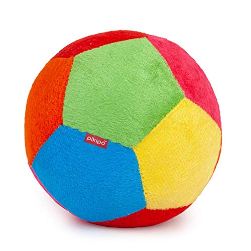 Pikipo Multicolor Stuffed Soft Ball with Rattle Sound (Medium, 15cm)