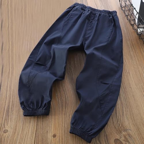 Boys Pants Casual Pull On Cargo Pant with Multi Pockets Comfy Lounge Solid Color School Pants for Boys 4-14 Years2