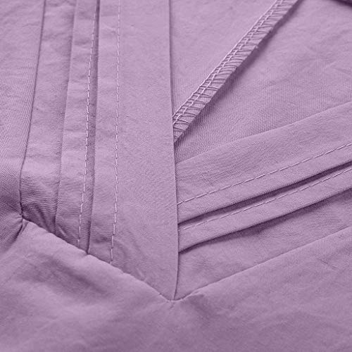 Camiseta regata feminina de linho e algodão HIRIRI com gola V e sem mangas para o verão, cor lisa, c