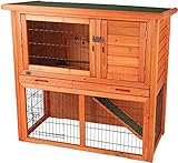trixie natura freilaufgehege xxl Hochwertige Aufmachung Trixie 62301 natura Kleintierstall mit Freilaufgehege, 104 × 97 × 52 cm, braun