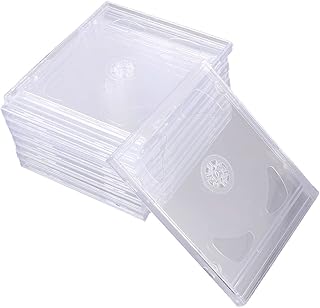 Veemoon 9 Pçs Porta-Jóias De Viagem Recipiente De Plástico Pasta De CD Porta-Joias De CD Discos De Acrílico Estojos De CD Estojos De Dvd Padrão Estojos De Armazenamento De Dvd Suportes De
