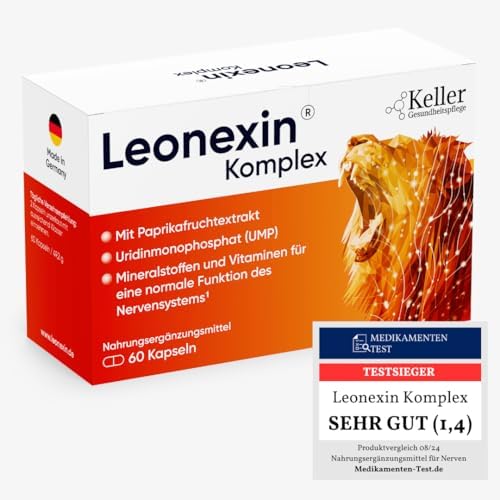 (-31%) Leonexin Komplex I Für Löwenstarke Nerven 60 Kapseln I Mit Uridinmonophosphat (UMP) & Paprika I Kann Nervenstärke & Entspannung unterstützen I Mit Mineralstoffen & Vitanimen I Nervenkomplex