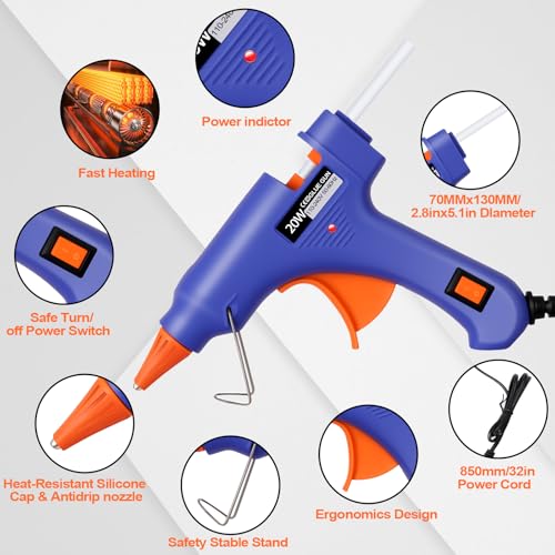 10 Pack Mini Hot Glue Gun Kit with 50 Glue Sticks Bulk and a Storage Box for Crafts, Small Hot Melt Gun Set for DIY Arts, School Class Projects & Home Quick Repair - Thumbnail 3