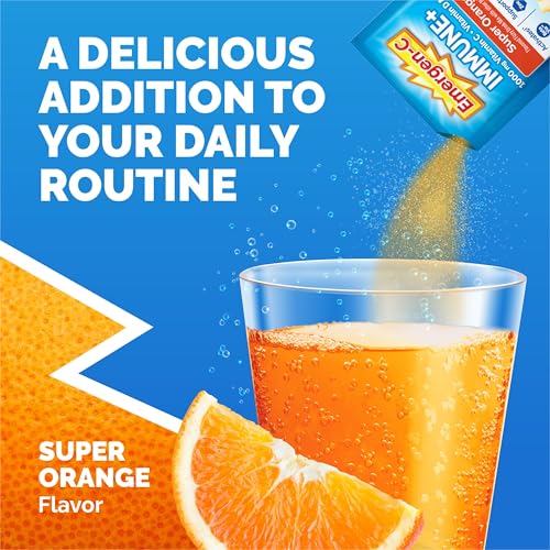 Image of Emergen-C Immune+ Triple Action Immune Support Powder, Super Orange, 50 ct
