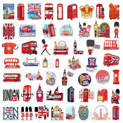 RDNKVB 50 Stücke London Bus Sticker Set Niedlich Deko Für Auto Laptop Skateboard Fahrrad Moped Motorrad Fahrrad Computer Geeignet für Erwachsene Kinder RDNKVB 50 Stücke London Bus Sticker Set Niedlich Deko Für Auto Laptop Skateboard Fahrrad Moped Motorrad Fahrrad Computer Geeignet für Erwachsene Kinder