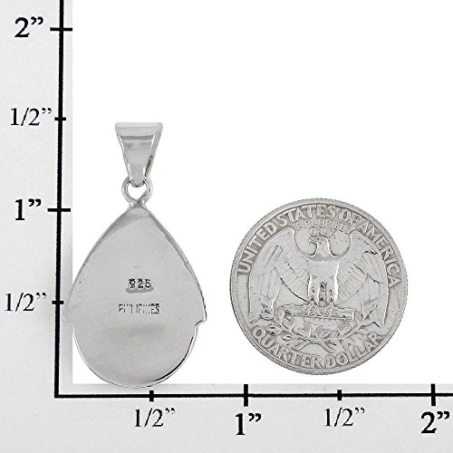 Turquoise Pendant Necklace 925 Sterling Silver Genuine Turquoise With 20" Snake Chain (Turquoise) #TOP2