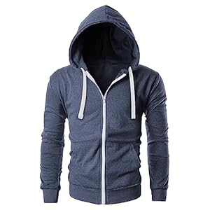 Love My Fashions® Men’s Full Zipper Plain Hoodie with Front Pockets Hoody for Casual Wear & Workout
