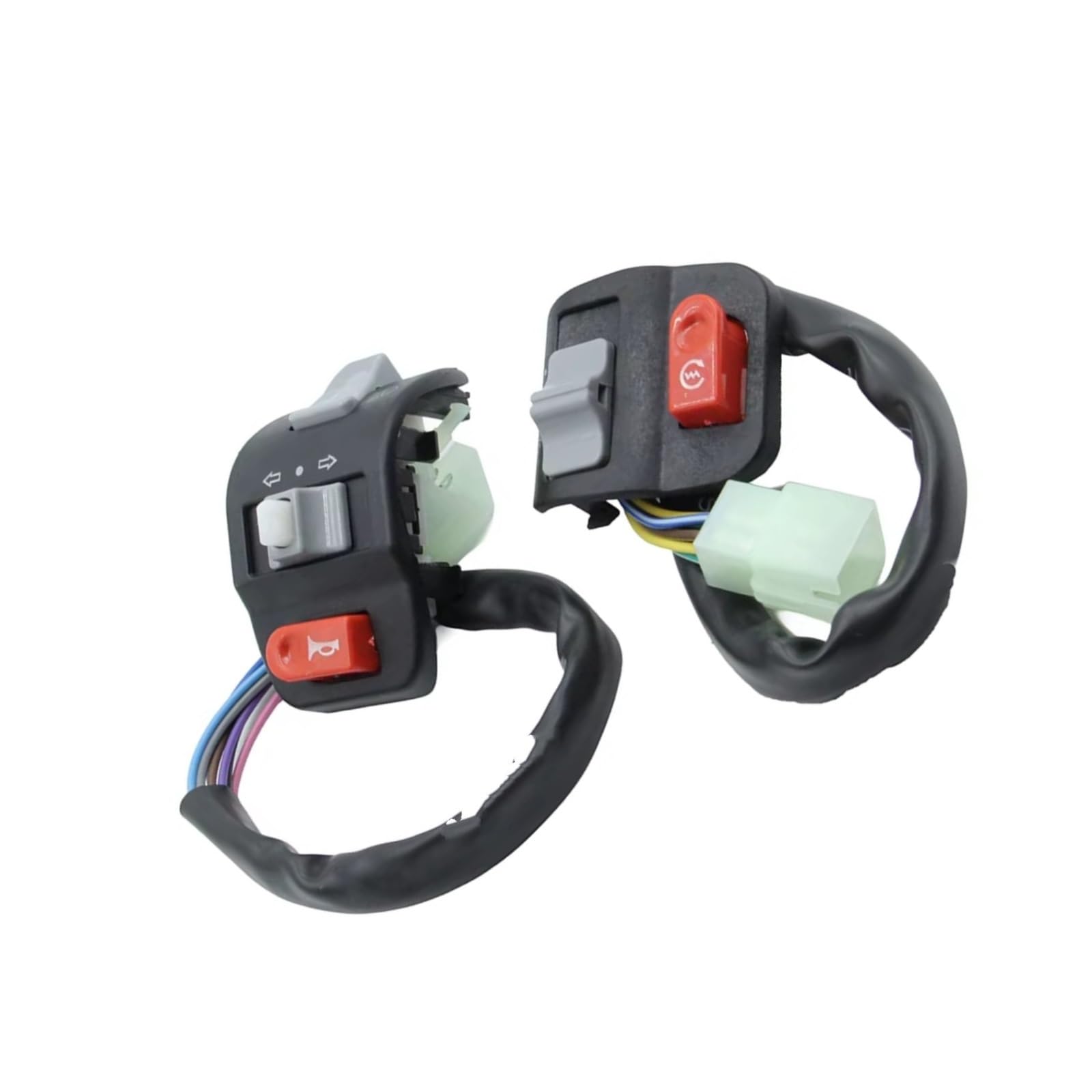 Interruptor Para Moto Manillar Eléctrico Para Bicicleta Eléctrica Universal Señal De Scooter Luz Antiniebla Eléctrica Interruptor De Botón Encendido Interruptor manillar moto(1 set)