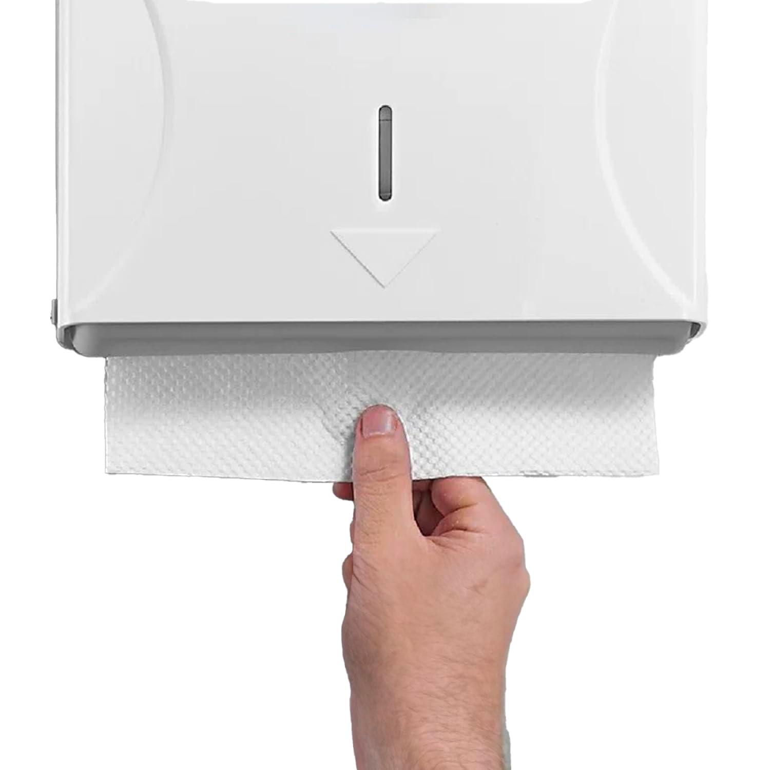 Avilia Distributore A Muro Salviette Di Carta Piegate 400 Unità, con Erogazione Automatica e Finestra Visiva, Per Bagni Pubblici e Privati, Design Compatto, Igienico e Pratico, 36x25x10Cm