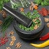 wenco Granite Mortar & Pestle Set Diameter 16 cm - Perfect for Crushing, Grinding & Preparing Herbs, Spices, Pesto - Robust Kitchen Tool for Traditional Preparation