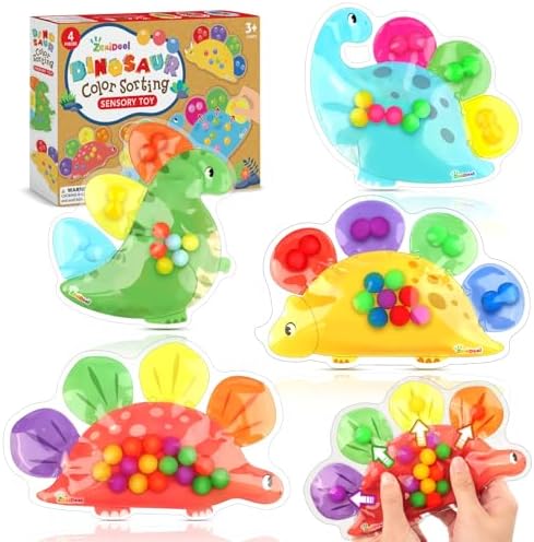 ZaxiDeel Dinosaur Sensory Toys for Toddler Kids : Easter Basket Stuffers Gift Quiet Fidget for Classroom, Montessori Preschool Learning Activities Calm Down Travel Toys for Kids Ages 3 4 5