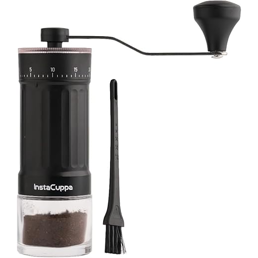 InstaCuppa Manual Coffee Bean Grinder with 40 Adjustable Gri
