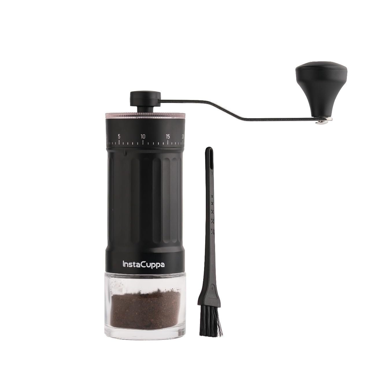 InstaCuppa Manual Coffee Bean Grinder with 40 Adjustable Grind Settings, Ceramic Burr Mill, Glass Jar, Fresh Grind for Espresso, French Press, Pour Over, Cold Brew – Portable & Easy to Clean-image-49
