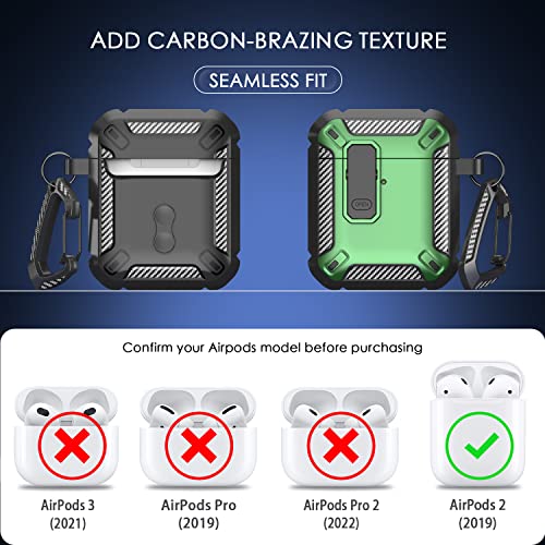 Image of RFUNGUANGO for AirPods 2 Case Carbon Fiber Series, Green