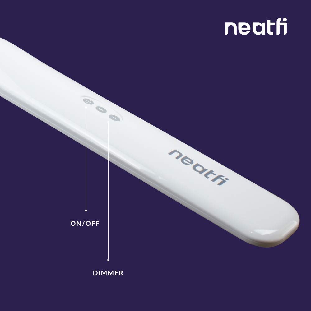 Neatfi Lampada da lavoro Elite HD XL lampada da scrivania luminosa, illuminazione Eye-Care, funzione di regolazione non polare (Bianco-2)