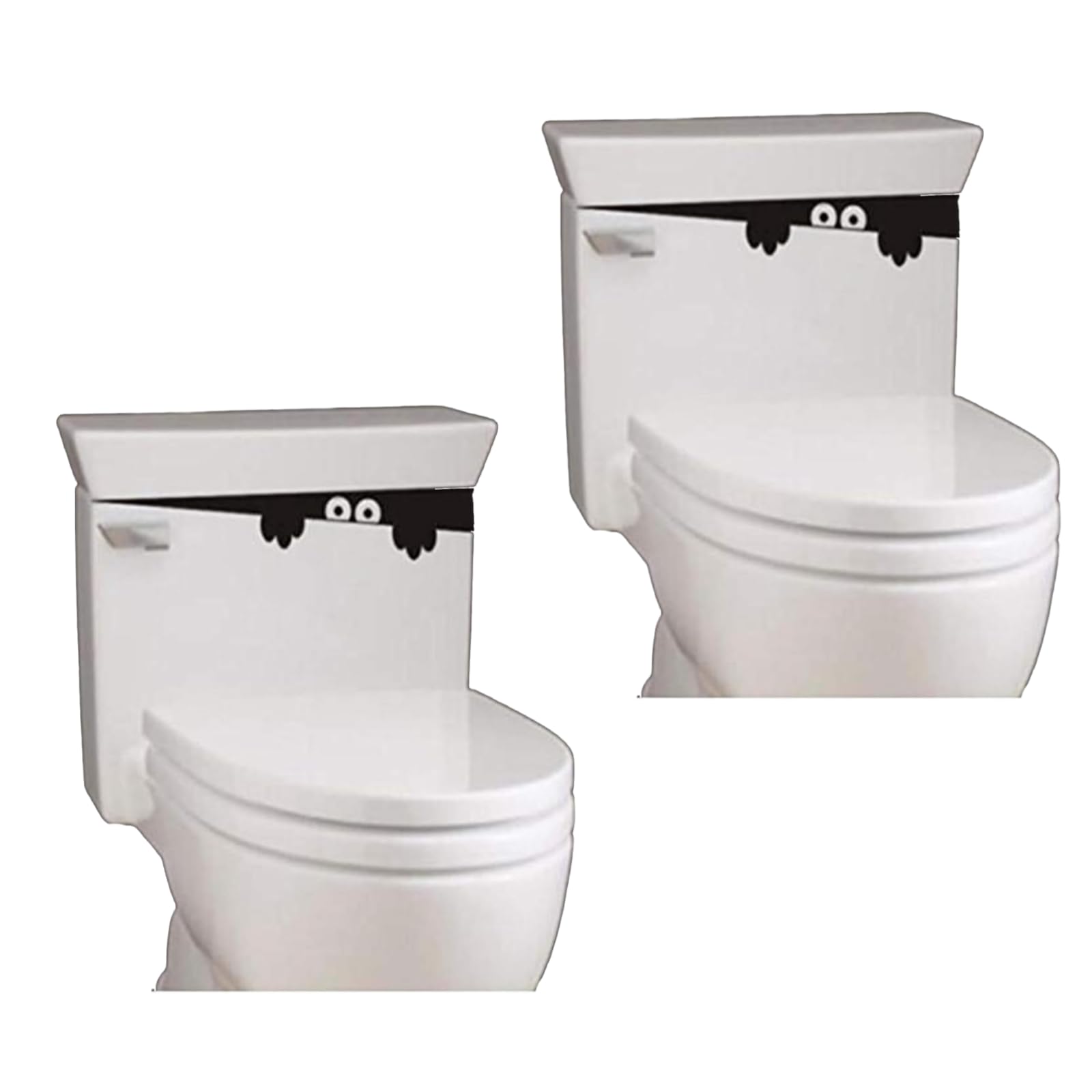 2Pcs Blalck 3D Toilet Monster Funny Bathroom Seat Decor Removable Sticker Wall Art Decal Toilet Lid Decals