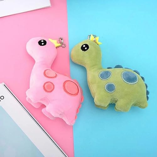 Miniatura 5 de Llavero de peluche de dinosaurio con dije de llavero, colgantes de felpa de peluche, colgantes, colgantes, bolso de mano, decoración colgante de