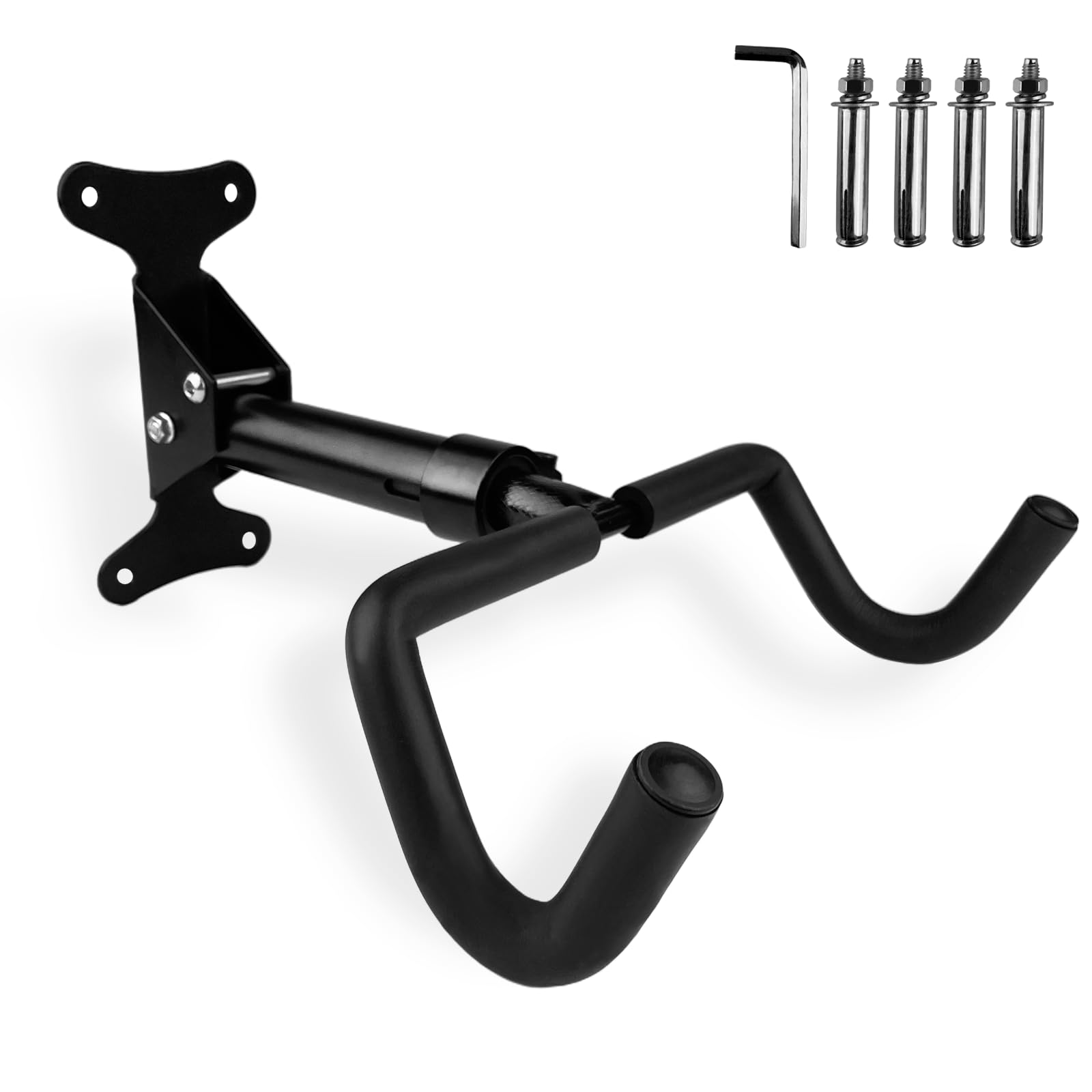 Soporte de Pared Para Bicicleta, Portabicicletas Plegable, Acolchado de Espuma EVA, Material Metálico, Angulo y Distancia de Pared Ajustables, Para Bicicleta de Montaña, de Carre