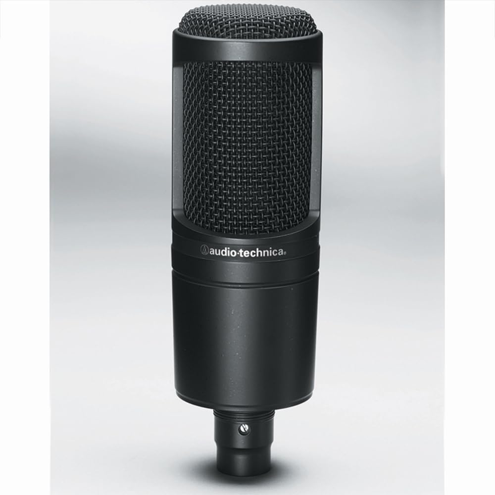 Audio-Technica Side Address Cardioid Condenser Studio Microphone AT2020 Bundle with 2 YR CPS Enhanced Protection Pack, Metal Shock Mount, Pop Filter, Suspension Boom Arm Stand and 25ft XLR Cable