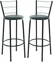 Kit 2 Banquetas Altas com Encosto, 3 Arames, Design Moderno