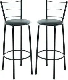 Kit 2 Banquetas Altas com Encosto, 3 Arames, Design Moderno
