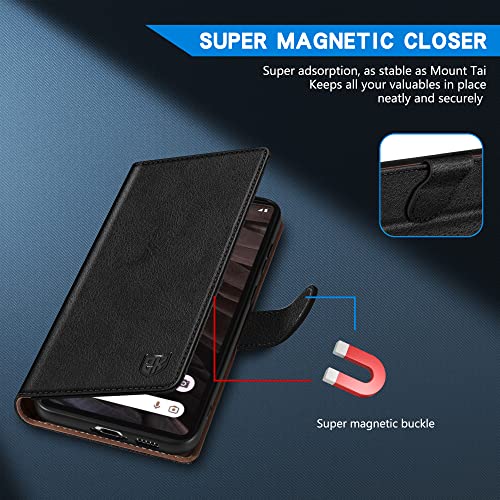 Image of ZZXX for Google Pixel 7a Wallet Case Magnetic Closure 6.1 inch,Black