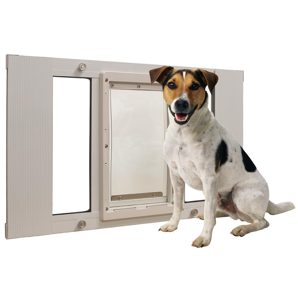 Ideal Pet Products - Finestra in Alluminio per Animali Domestici, Regolabile per Adattarsi a finestre di Larghezza da 68,6 cm a 81,3 cm, Media 17,8 x 11-1/4 cm