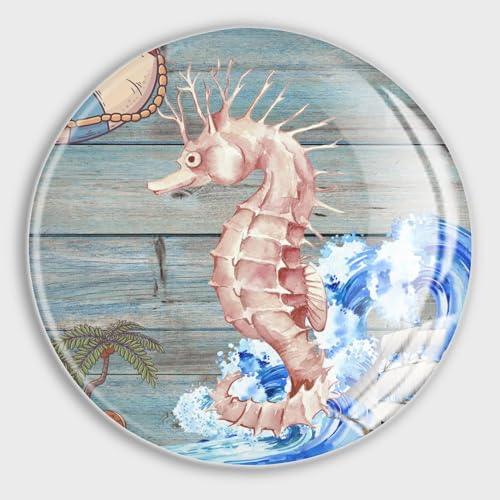 Imanes de caballito de mar de vidrio para nevera y pizarra de estilo mediterráneo 2