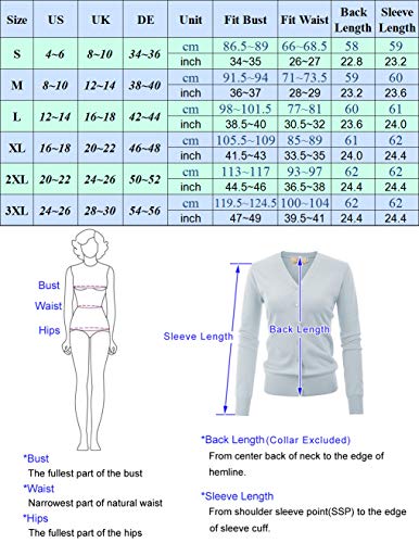 Button Up Cardigan For Women V-Neck Knit Cardigan(L,Green) #TOP3