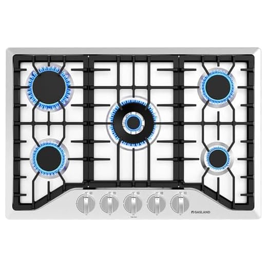 Gas Cooktop 30 Inch, GASLAND Chef PRO GH2305SF 5 Burner Gas Stove, Built-in NG/LPG Convertible Gas Cooktops, Gas Countertop Plug-in with Thermocouple Protection, Stainless Steel
