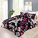 llyxsesty Eiffel Tower Comforter Set Queen Size,Eiffel Tower Bedding Set for Girls, Pink and Black Paris Themed Comforter Bedroom Decor,Paris Quilt French Style Romantic Bedding