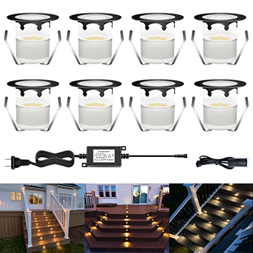CISLAN LED Outdoor Deck Lights with Photocell, Warm White Φ1.18in