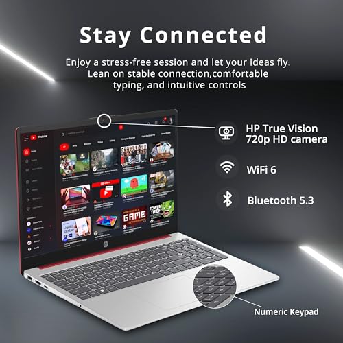 Image of HP 15.6 inch HD Anti-Glare Everyday Laptop, Intel N200 Pentium Processor, 16GB RAM, 128GB PCIe SSD, 1 Year Free Office 365, Intel UHD Graphics, Wi-Fi 6, Windows 11, Scarlet Red, 32GB Hotface USB Card