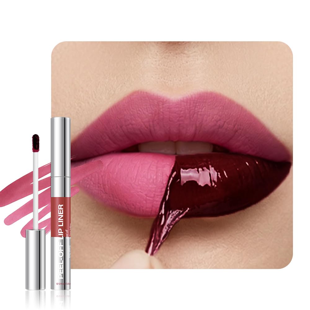FeiCuiYun Peel Off Matte Liquid Lip Gloss Stain-Lip Liner, Wine Red Tattoo Peel Off Lip Stain, Long Lasting & Waterproof Lipstick Tattoo, Transfer-Proof Lip Gloss for All Skin Types, 07#Wine Red A07#Wine Red 1 Count (Pack of 1)