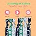 Sportybella Girls Hair Ties for Golf Accessories, 7 Count - Hair Elastics with Golf Club Design, No Crease Hair Ties for Female Golfers - Green, Black