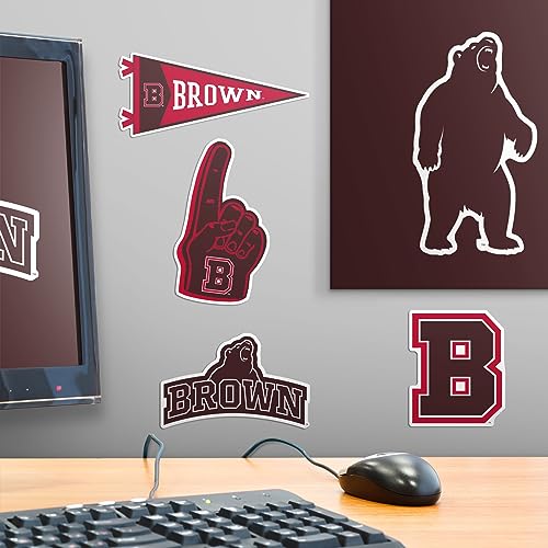 Image of Brown University 9ct Vinyl Large Deluxe Stickers Variety Pack - Laptop, Water Bottle, Scrapbooking, Tablet, Skateboard, Indoor /Outdoor - Set of 9