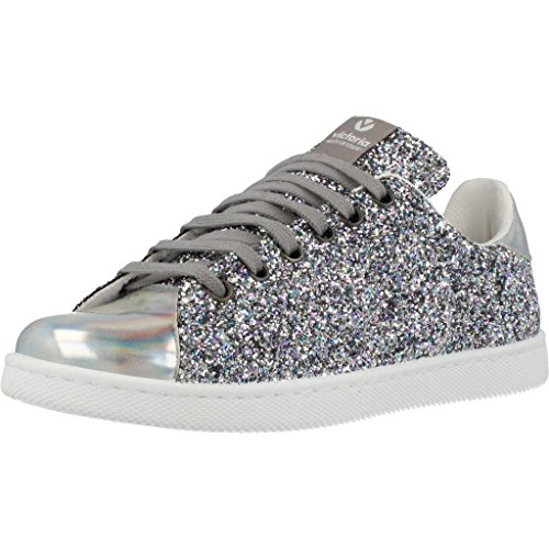 Victoria mixte adulte Deportivo Glitter, Baskets Basses Fille, Argent (Plata), 40 EU