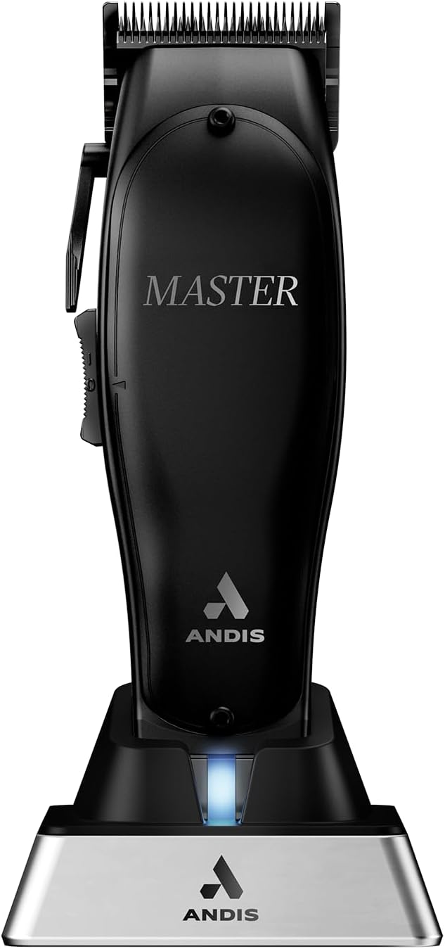 Andis Black Label MLC Professional Master Cordless Lithium-Ion Hair Clipper, Adjustable Carbon Steel Blade for Close Cutting, Black