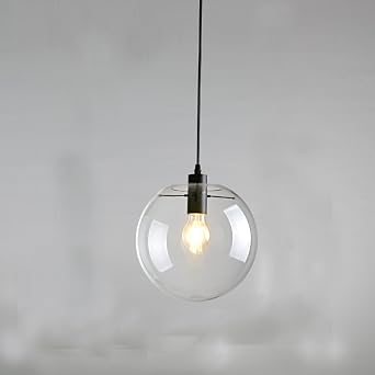 E27 Industrial Clear Glass Globe Black 