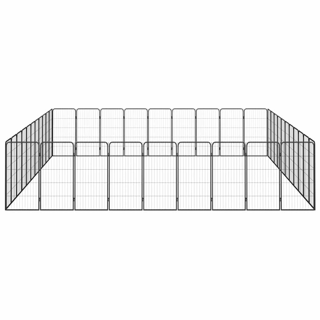 40-częściowy kojec dla psów ze stali malowanej proszkowo, 50 x 100 cm, czarny, składany i modułowy, do wybiegów dla psów, wybiegu dla szczeniaków, do ogrodu, na kemping, do wnętrz, odporny na