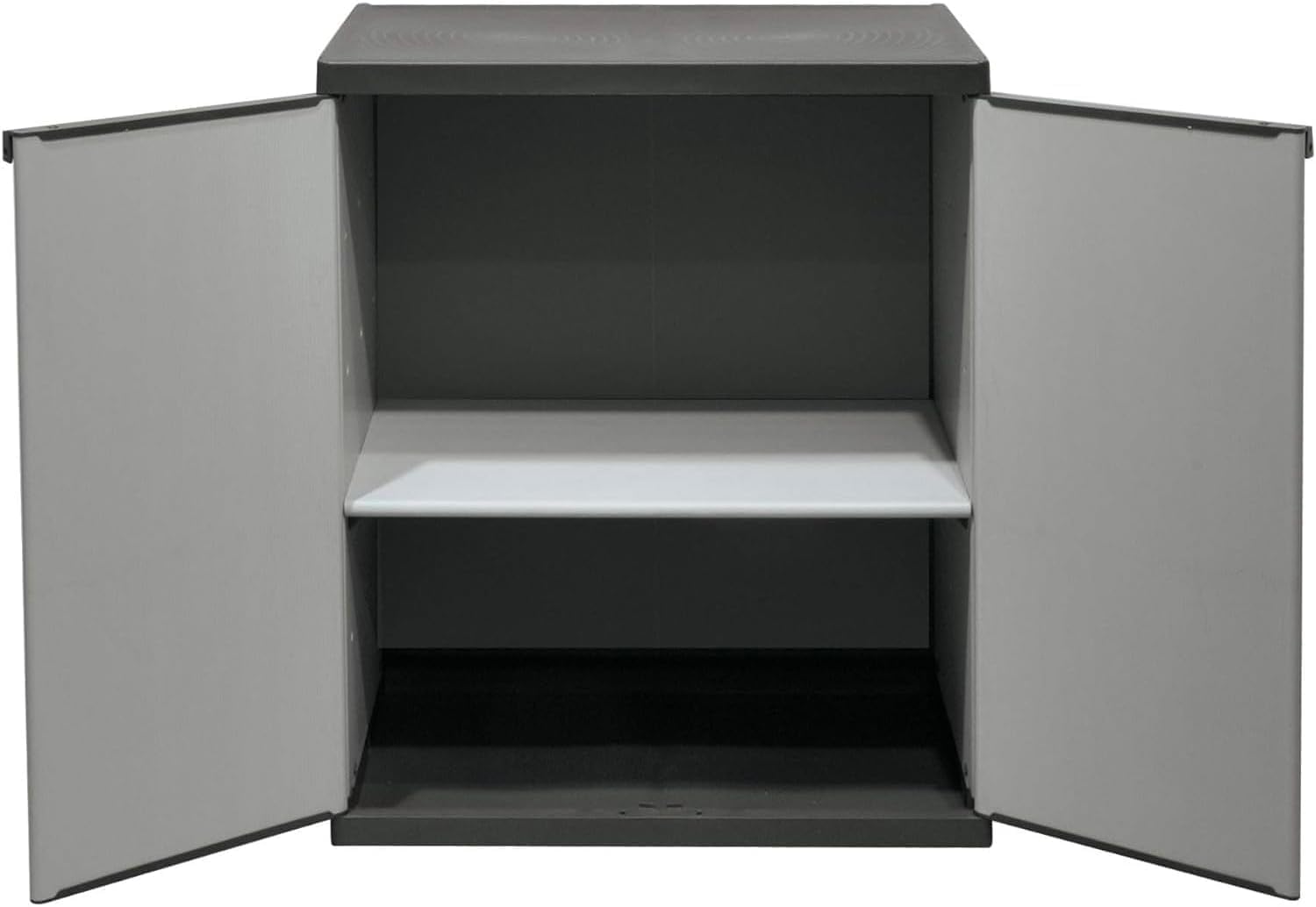 Avilia Armadio Modulare a 2 Ante Basso - Armadio per Interni ed Esterni Ideale per Organizzazione Attrezzi, in PVC, 68x39.5x85cm, Grigio