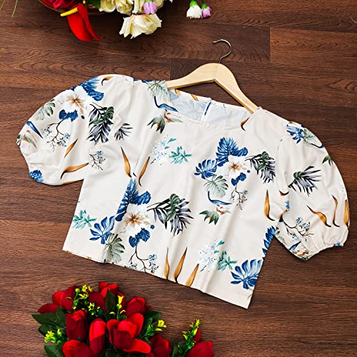 Image of Leriya Fashion Women Striped Top with Half Sleeves for Office Wear, Casual Wear Both Use to Western Top & Saree for Blouse