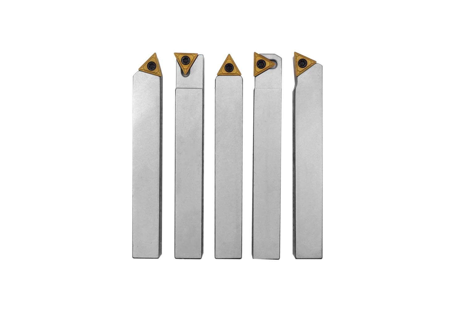 PAULIMOT Drehmeißel-Set mit Wendeplatten, vernickelt, 12 mm, 5-teilig