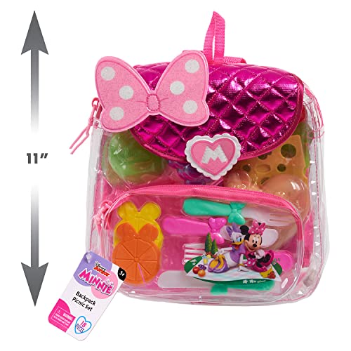 image for Disney Junior Minnie Mouse 18-piece Backpack Picnic Set, Dress Up and 