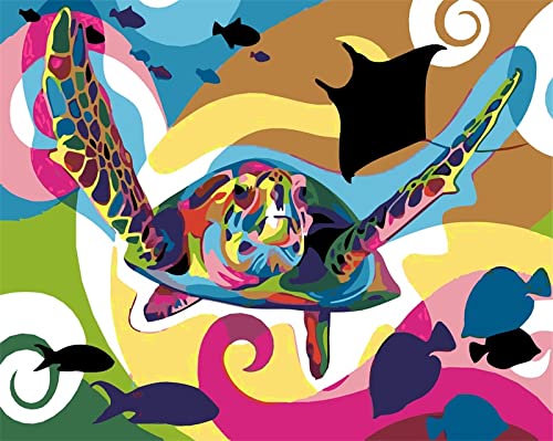 Kit peinture au diamant 5D tortue complet pour chasser le stress par l'art du strass 30x40
