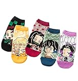 Groydbna Adult Socks 5 Pairs Anime Cosplay Casual Cotton Anklet Socks (Adult, Style A)