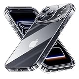 NIMASO iPhone 17 Pro 用 ケース クリア 背面 強化ガラス 9H硬度 米軍MIL規格 SGS認証 耐衝撃 傷つけ防止 透明 薄型 バンパー 黄変防止 ワイヤレス充電対応 ストラップホール付き アイフォン17プロ 対応 （6.3 インチ） スマホケース（氷晶シリーズ） NSC25F1638