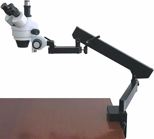 AmScope SM-6TZ Microscopio de zoom estéreo trinocular profesional, ocular WH10x, aumento de 3.5X-90X, objetivo de zoom 0.7X-4.5X, iluminación