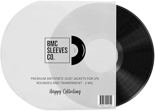 BMC 50 - Fundas interiores para discos de vinilo de 12 pulgadas y 33 RPM LP  Mangas redondeadas y transparentes antiestáticas  Cubiertas de
